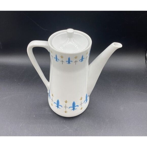 Style House China Caravelle Coffee Pot Yamaguchi Fleur de Lis Japan Knights - Picture 7 of 12